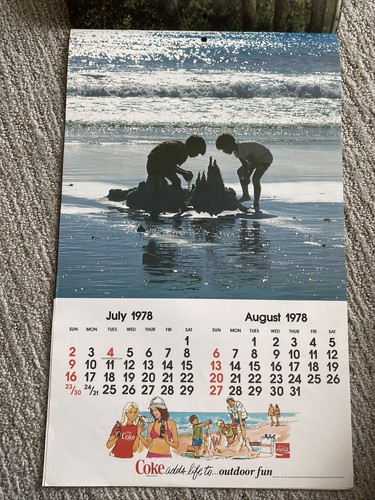 Vintage Coca-Cola Coke 1978 Hanging Calendar Coke adds life to … - Picture 5 of 8