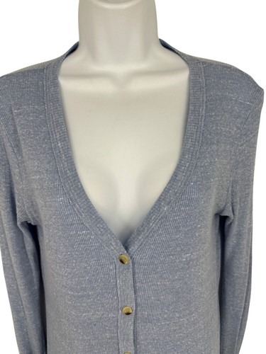FP Beach Blue Bonita Ribbed Up Duster Cardigan W/ Pockets Ribbed Knit Size M - Picture 2 of 9