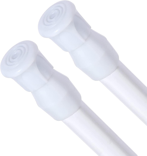 2 Pack Small Tension Rods 15.7 in to 28 Curtain Rods in Extendable Width Spring - Picture 10 of 12