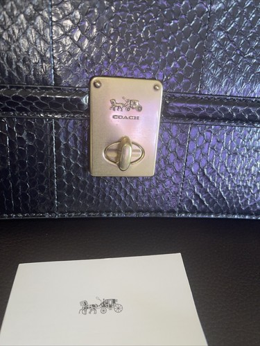 Coach Hutton Black Snakeskin Exotic Luxury Shoulder Bag Gold Great Condition - Picture 2 of 14