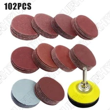 100 x Car 2"Sanding Disc Sand Paper Hook Loop Sander w/Pad+M6 Drill Adapter Kits