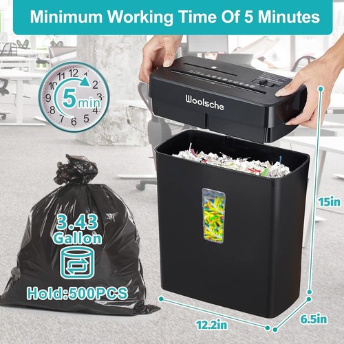 Woolsche Paper Shredder - 10-Sheet Cross Cut with 3.43-Gallon Basket - P-4 Secur - Bild 4 von 7