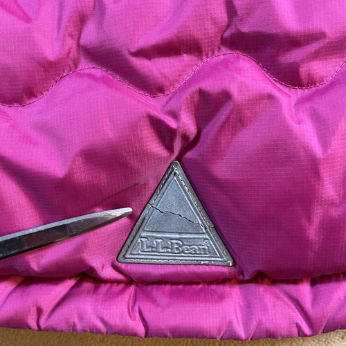 L.L. Bean Jacket Girls Magenta Pink Down Puffer Large 14-16 Downtex READ - Picture 6 of 16