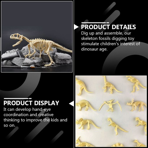 12 Pcs Dinosaurier-Skelett-Spielzeug Baby Kinder Modelle Dinosaurier-Modelle - Afbeelding 6 van 12
