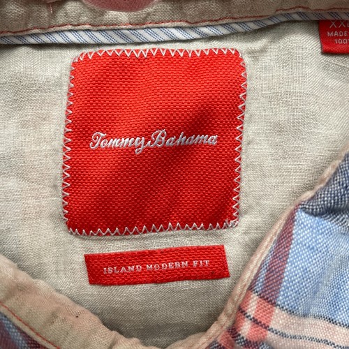 Tommy Bahama Shirt Adult 2XL XXL Multicolor Linen Plaid Island Modern Fit Mens - Picture 7 of 8
