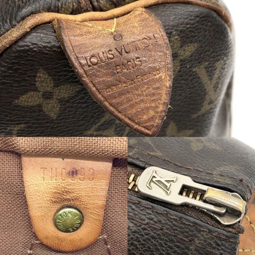 LOUIS VUITTON Handbag Monogram Speedy M41109 Brown LV Bag Ladies Used Authentic - Picture 8 of 11