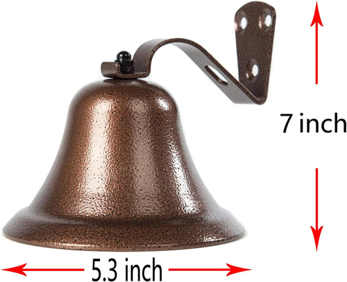 Hanging Bell Dinner Bell Outdoor Bell Bracket Mount Wall Bell Indoor Rope Bell S - Picture 2 of 7
