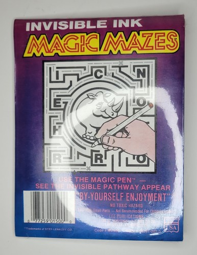 New Sealed Invisible Ink Magic Mazes Animal Word Scramble Lee Publications - Picture 7 of 9