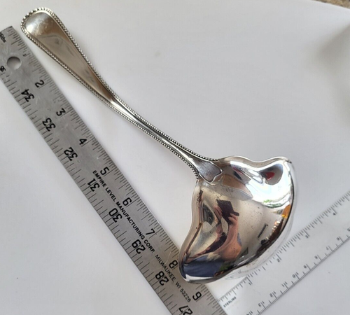 Sterling Silver Gorham Newcastle Large Solid Soup Ladle Gold Wash Lion Anchor G - Picture 13 of 13