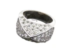 925 Sterling Silver  Vintage Cubic Zirconia Dome Band Ring Sz 7.5  RG20094