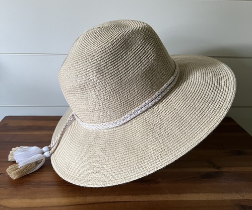 Seafolly Australla Womens Collapsible Fedora One Size Tan Straw Raffia - Picture 2 of 8