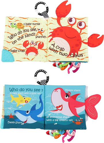 Libros pescado para bebés, juguetes para tocar y sentir libros suaves y arrugado - Picture 5 of 12
