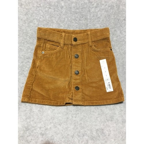 Little Co by Lauren Conrad Size 6 Skirt Caramel Gold Corduroy Snap Closure Pocke