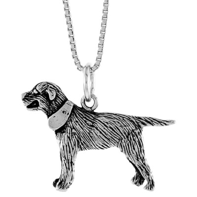 Polished 925 Sterling Silver Labrador Retriever Dog Charm Pendant - Handmade In USA, Gift For Dog Lovers