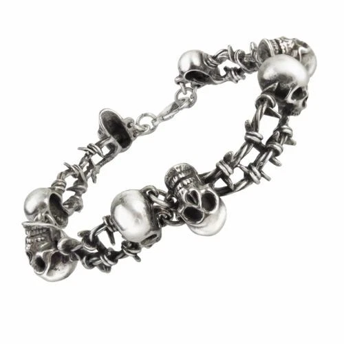 Raven Skull | Alchemy Gothic Bracciale in pelle | EMP