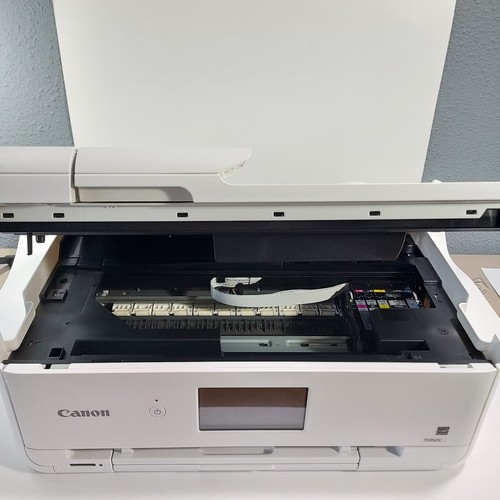 Canon PIXMA TS9521C All-in-One Inkjet Printer (White) Tested Working w/ Cords - Picture 15 of 18