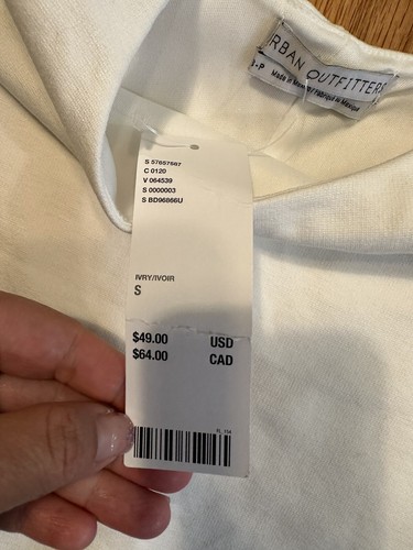 Urban Outfitters Crop Tie Shoulder Small NWT Camisole Top White $49 - 第 5/7 張圖片