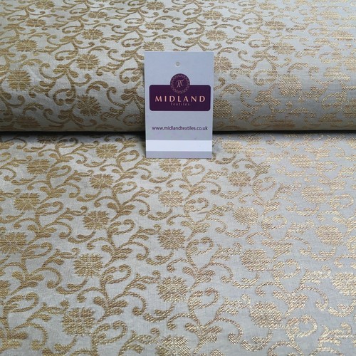 £7,50 indischer Gold Blumen Banarsi Brokat Kunstseide Stoff 52" breit MA872 - Bild 6 von 26