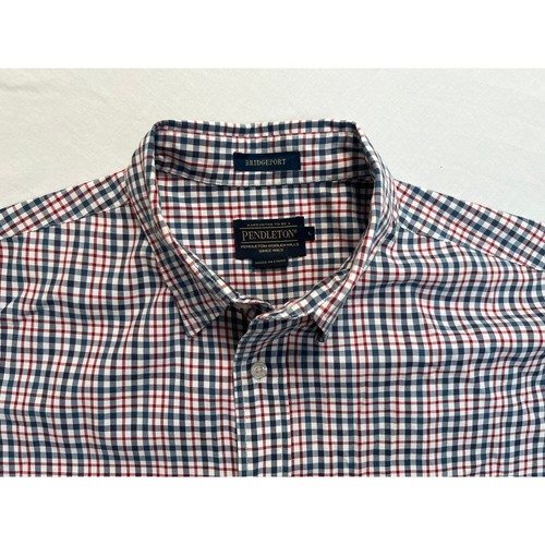 Pendleton Herren Hemd Größe LARGE Bridgeport rot weiß blau 100% Baumwolle - Bild 5 von 10