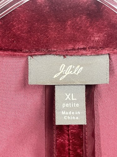 J Jill Pink Velvet Jacket Buttons Sz XL Romantic Quiet Luxury - Picture 4 of 6
