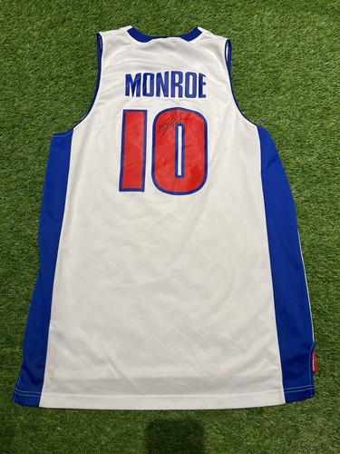 Adidas Greg Monroe Detroit Pistons Basketball Swingman Jersey Sz Large- Signed - Picture 2 of 5
