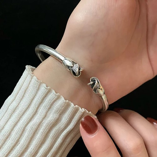 Bracciale donna vintage fiore retrò rosa braccialetto argento sterling 925 gioielli - Foto 12 di 24