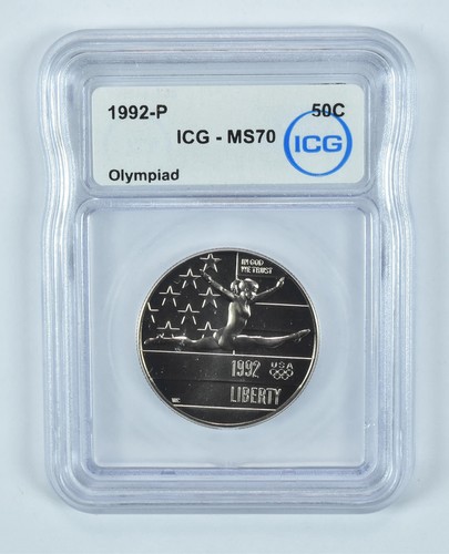 1992-P Olympic Gymnastics Commemorative Half Dollar MS70 ICG - Picture 1 of 5