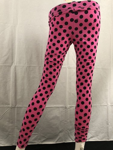 NWT PINK Victoria's Secret Women's Pink & Black Polka Dot Sleepwear Leggings S - Picture 3 of 7
