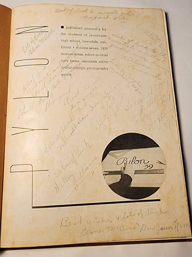 Anuario Leuzinger High School 1939 'Pylon' Lawndale, CA - Imagen 2 de 2