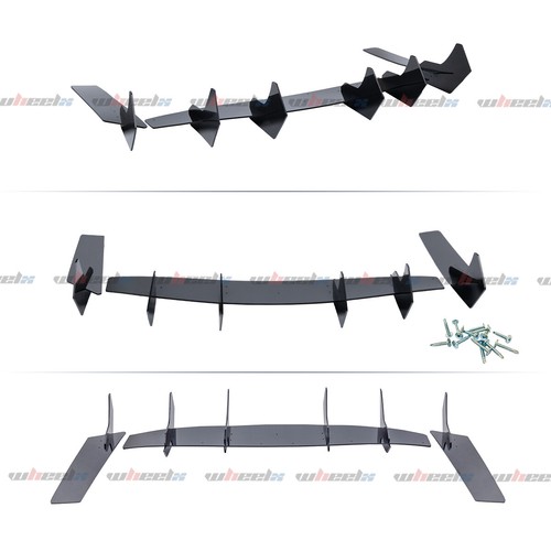 V2 Style Gloss Black Rear Diffuser & Rear Side Splitter For Ford Mustang 15-2021 - Picture 5 of 12