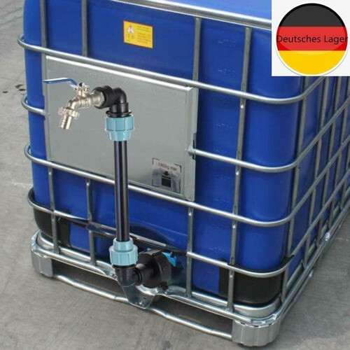 IBC Schwanenhals 3/4" Auslaufhahn Regenwassertank Regenfass Container Adapter DE - Bild 2 von 9
