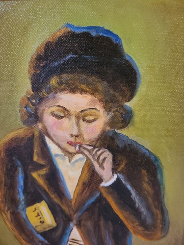 Vintage Oil on Canvas Titled "Innocent Youth" Signed Esther Kapland New York - Picture 4 of 14