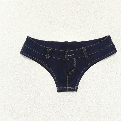 Gay Hombres Sexy Mini Pantalones Cortos Vaqueros Cintura Baja Pantalones Prendas para club nocturno Fiesta Delgados Azul - Imagen 5 de 5