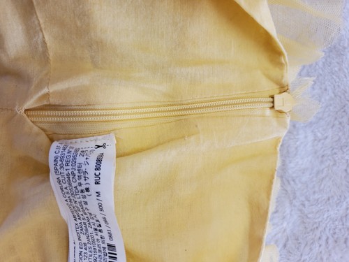 Crop Top ZARA Yellow RUFFLED TULLE TOP Crops Straight Neck Straps Size YA Med - Picture 6 of 13