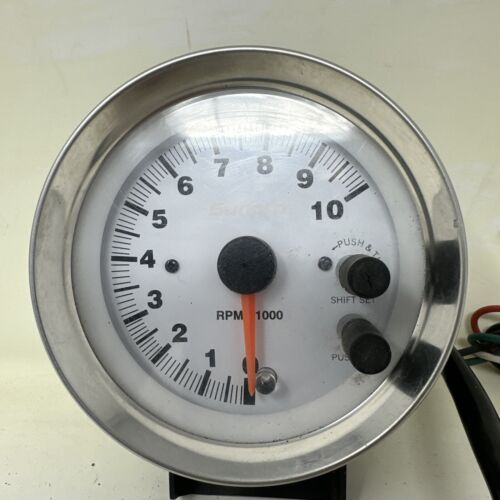 Tachometer Tach Gauge With Shift Setting Knobs High RPMs 10000 Rpm - Picture 2 of 12
