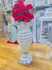 White Flower Vase Modern Design Tall Posy Bouquet Centerpiece for Home, Wedding
