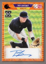 TREY SWEENEY 2021 Leaf Pro Set Metal #/5 ORANGE WAVE AUTO Yankees Prospect MINT