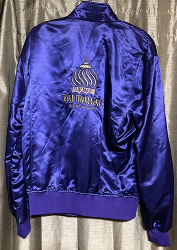 Trump "Taj Mahal" Casino ● Resort Purple Satin size M Jacket 100% Acetate. “RM” - Picture 3 of 7