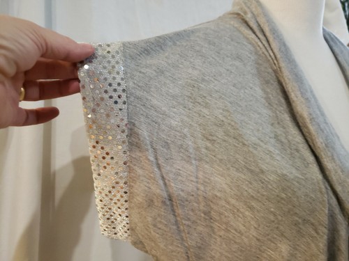 Fifi & Mädchen grau drapiert U-Boot-Ausschnitt ärmellos weich T-Shirt Top Gr. L - Bild 2 von 6