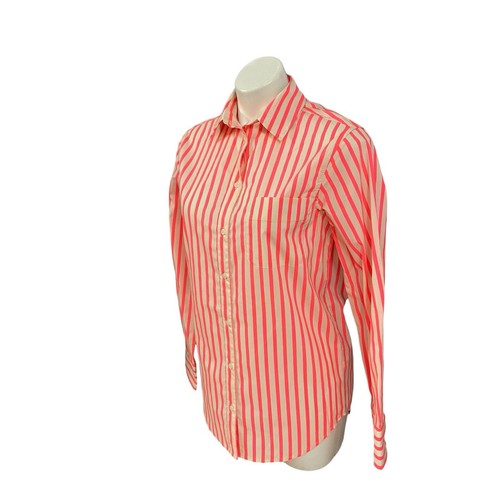 A New Day Shirt Womens XS Button Up Pink Stripe Preppy Work Office Top Oversized - Picture 9 of 15