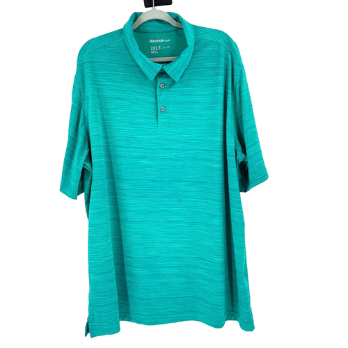 REEBOK Golf Polo Shirt Mens 2XLT TALL Kelly Green Stretch Activewear Performance - Picture 6 of 8
