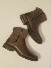 Taos Convoy Brown Leather Zipped Buckle Boots 6-6.5/37 Portugal