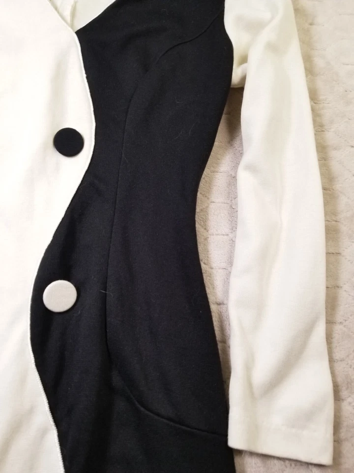 Vestido De Colección Años 80 Betsys Things Blanco Negro Ying Yang Talla 5/6 Ver Fotos Foto 4 de 4