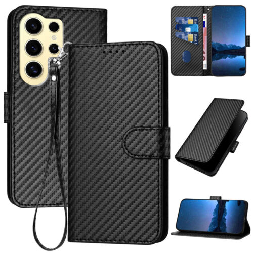 For Samsung S24 S23 FE S22 S21 S20 Ultra S10 Plus Leather Wallet Case Flip Cover - Picture 12 of 29