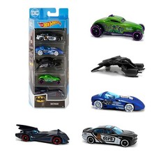 Hot Wheels Batman Dodge Charger Silhouette Batmobile Kids Diecast Toy Car 5 Pack