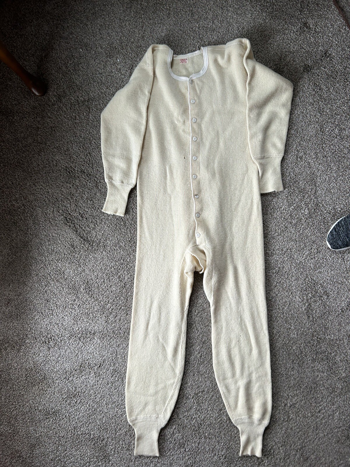 Wool Union Suit Stanfield's Heavyweight Long Underwear 1 Piece Sz. 44