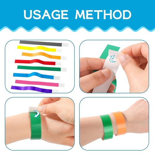 800 Pieces Colored Wristbands for Events Wrist Bands Paper Bracelets Wristban... - Bild 2 von 6