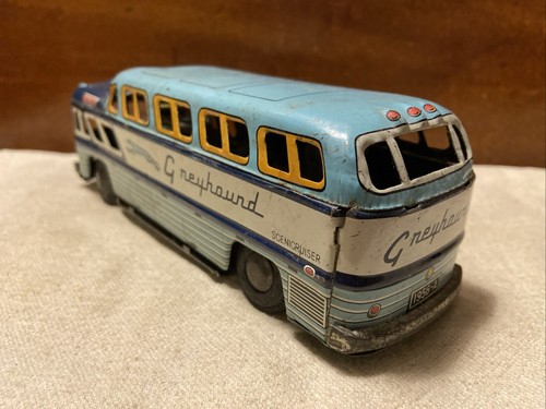 Autobús de colección 1956 litografía de hojalata a batería galgo escénico cruser juguete - Japón - Imagen 5 de 14