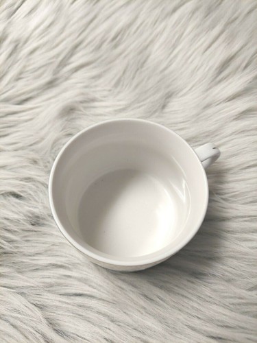 NEW Farberware Calais Coffee Cup Mug White Embossed Border Gold Rim  - Picture 2 of 3