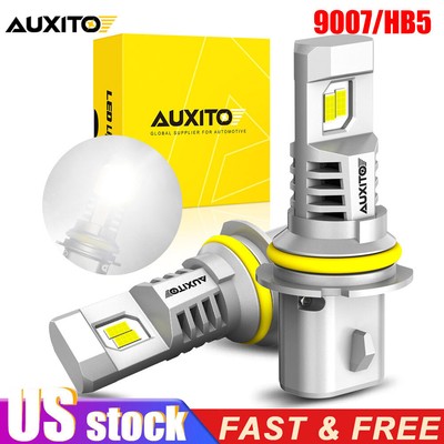 Pair 9007 HB5 LED Headlight Bulbs Conversion Kit High Low Beam 6500K Plug & Play